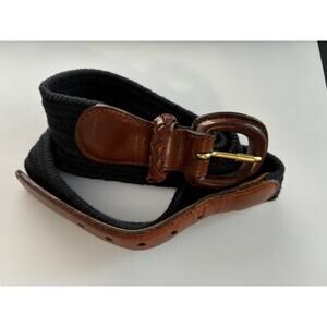 Vintage Talbots Stretch Belt Black Brown Size Large